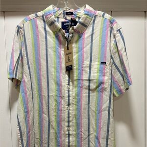 Chubbies NEW NWT Mens Medium Classy Poplin Friday Shirt Button Down Striped